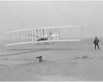 ライト兄弟の初飛行のプリント：1903年キティホーク航空写真 - Etsy 日本