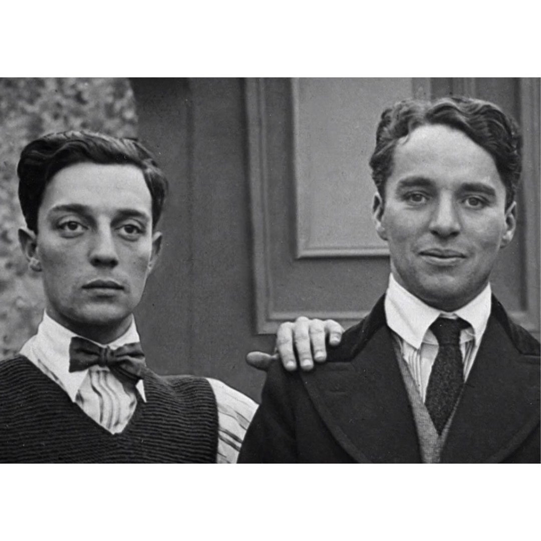 Buster Keaton & Charlie Chaplin Quality Reprint of a Vintage 