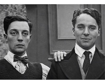 Buster Keaton & Charlie Chaplin - Quality Reprint of a Vintage Photo