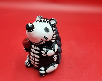 Hedgehog  Day Of The Dead  Dia De Los Muertos Skeleton Art One Of A Kind  Animal Memorial