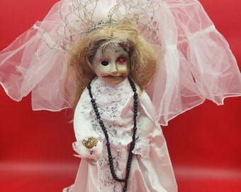 Devil Doll Horror Creepy Nun Doll Halloween Art Gothic Doll  One Of A Kind Art Doll