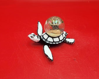 Turtle Snow Globe Day Of The Dead  Dia De Los Muertos Skeleton Art One Of A Kind Pet Memorial Animal Memorial