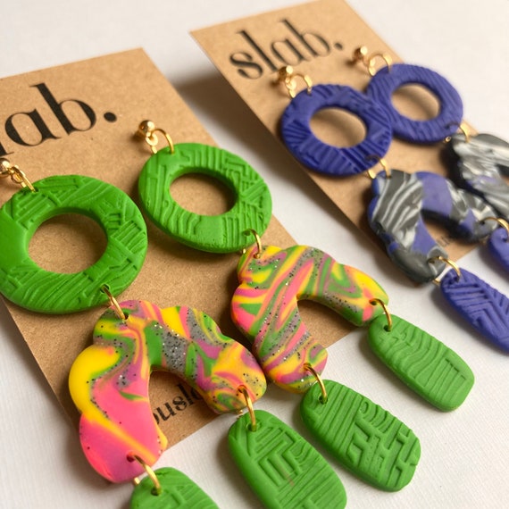 Slab earrings best sale