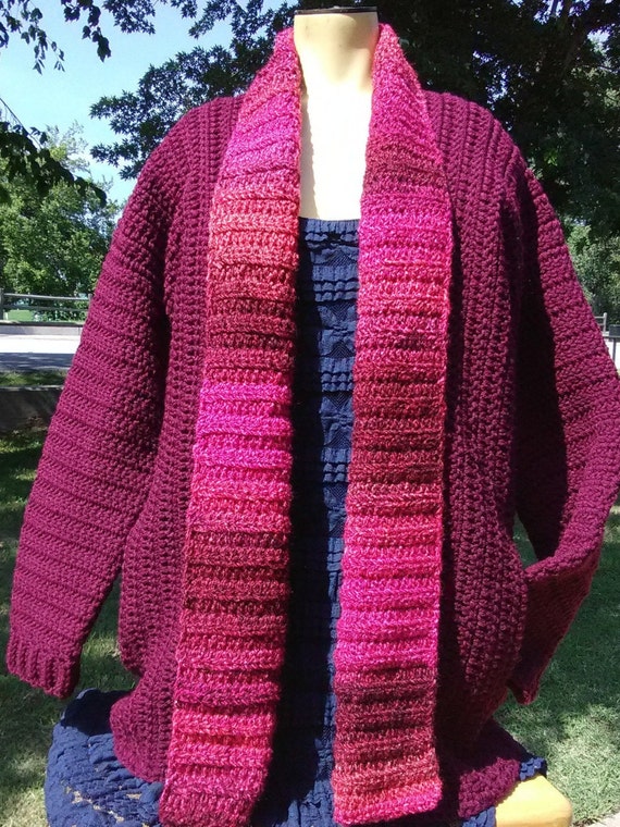 crochet open front cardigan