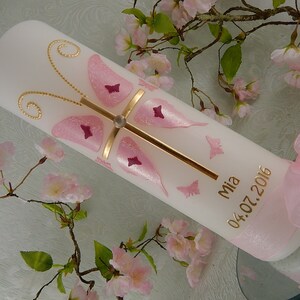 Baptism Candle Christening candle cross personalised candles Christening gifts image 1