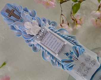 Baptism candle - baptism candles - Candle Personalised - Christening Girl - Christening Boy - Christening - Communion -  carved candles