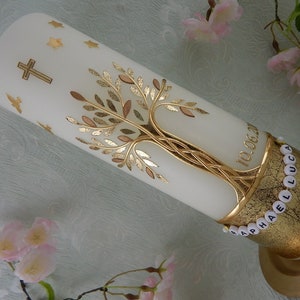 Baptism Candle Tree of Life - christening - baptism - baptism candles - personalised candles - Christening gifts