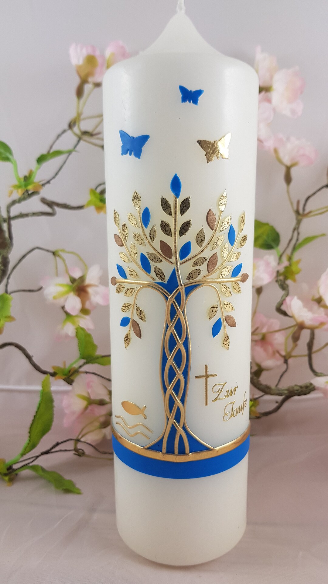 Baptism Candle Tree of Life Christening Baptism Baptism Etsy