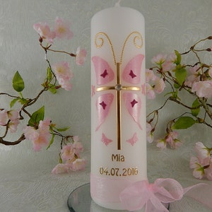 Baptism Candle Christening candle cross personalised candles Christening gifts image 2