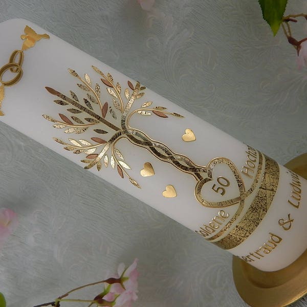Candela nuziale albero della vita - nozze d'oro - candela nuziale - candele nuziali - matrimonio - decorazione matrimonio - regalo di nozze - unico