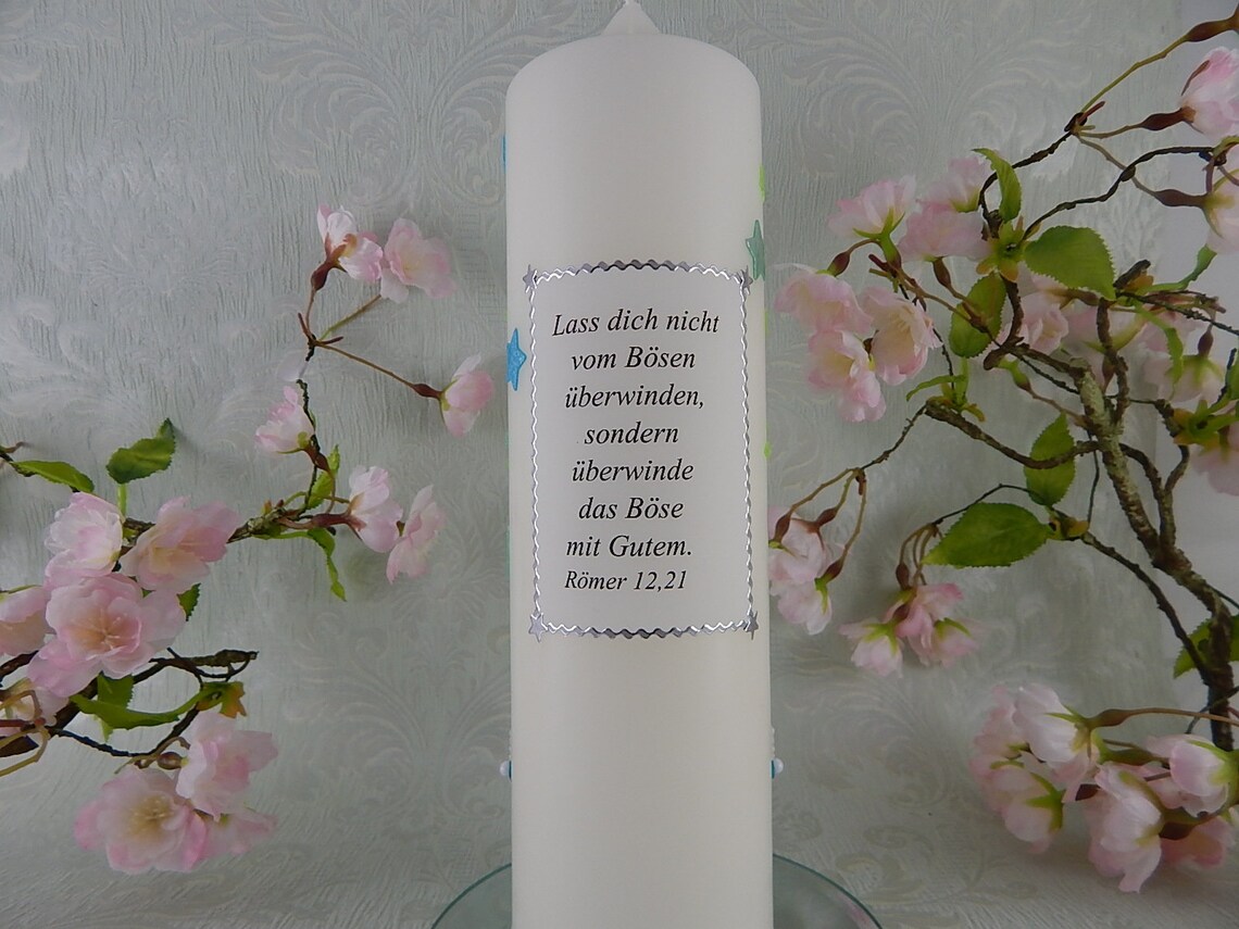Taufkerze Lebensbaum Baum des Lebens Name Datum Spruch Etsy