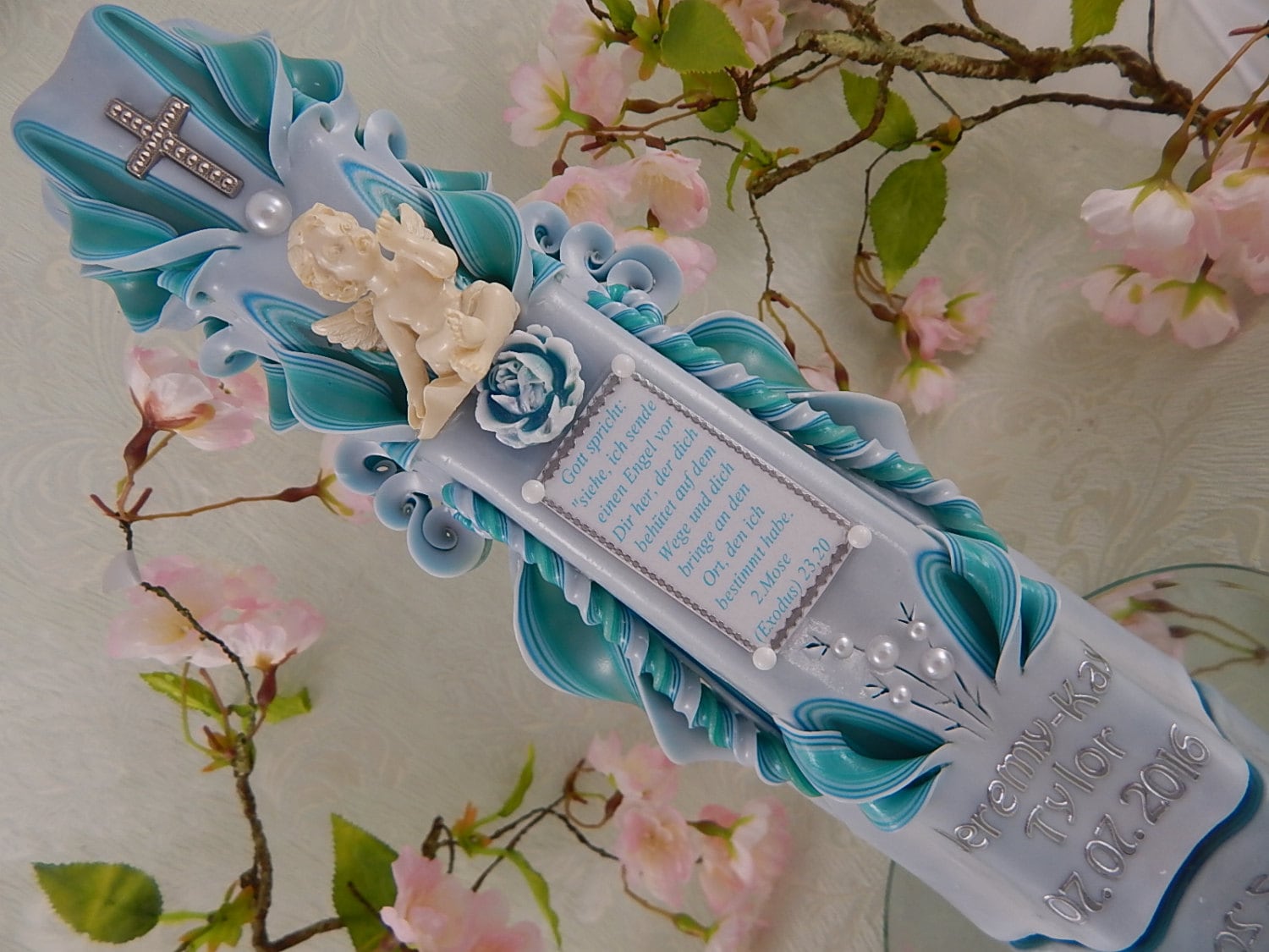 Baptism candle baptism candles Candle Personalised Etsy