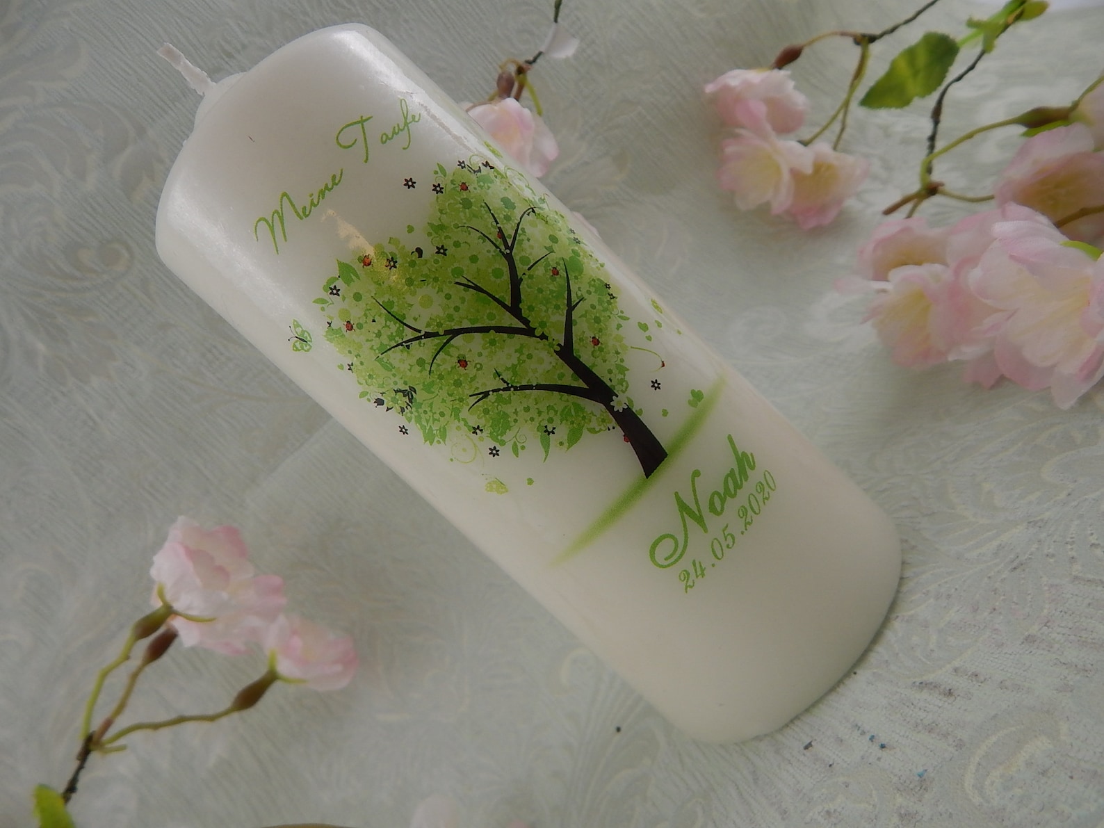 Taufkerze Lebensbaum Baum des Lebens Name Datum Spruch Etsy