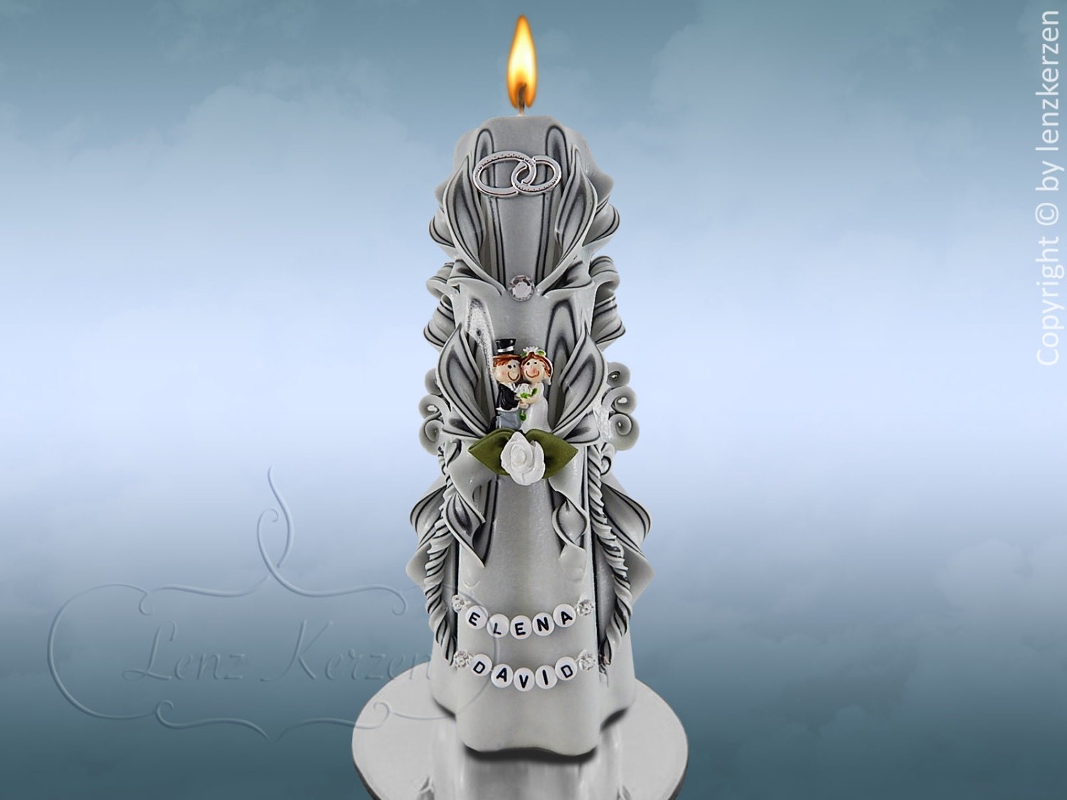 Unique hand carved candles Wedding Candle Etsy