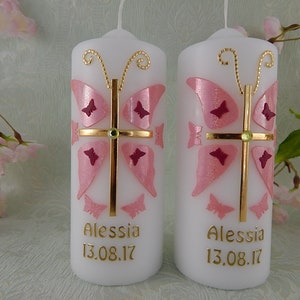 Baptism Candle Christening candle cross personalised candles Christening gifts image 8