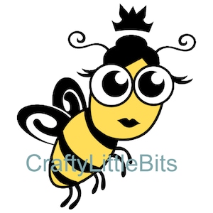 Queen Bee SVG, Queen Bee Clip Art, Cute Cricut Cut File, Queen for a Day Birthday, Sublimation Design, Girls T-Shirt Design