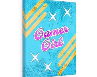 Gamer Girl Blue Canvas