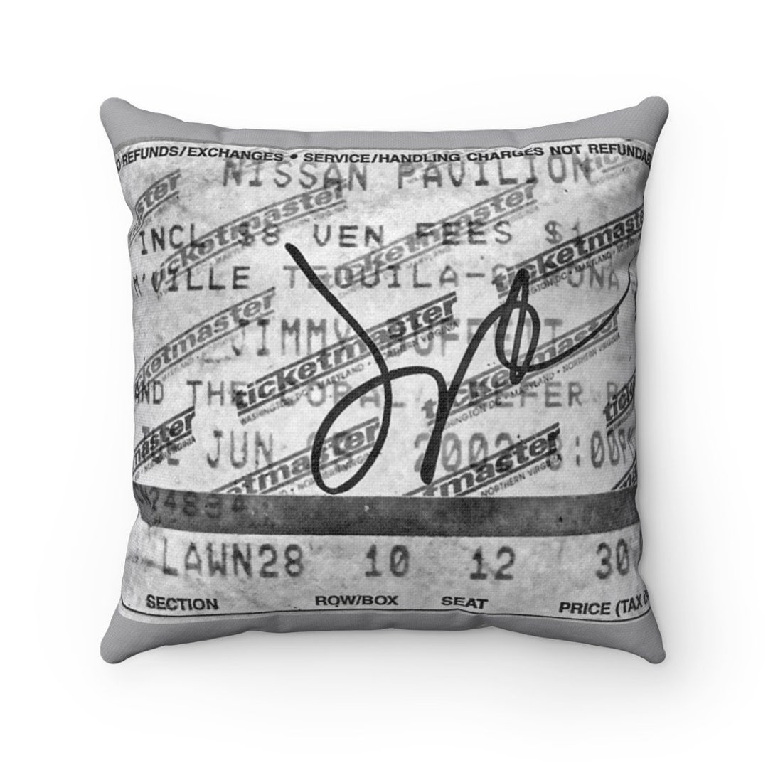 Jimmy Buffett Ticket Stub Pillow With Autograph Vintage Etsy