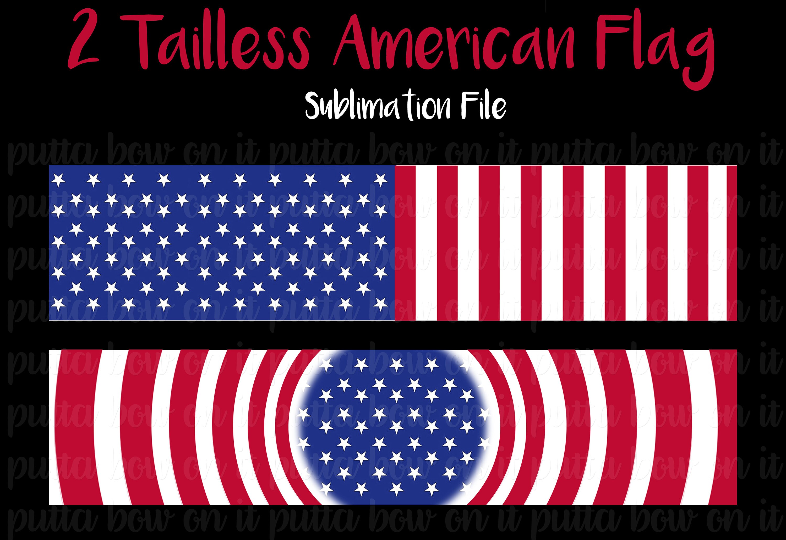 Download 2 Tailless American Flag Sublimation Cheer Bow Strips ...