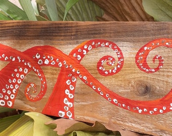 Arte de tentáculos, tentáculos, tentáculo, arte mural de pulpo, pulpo, arte de pulpo, pintura de pulpo, arte mural costero, decoración costera, arte