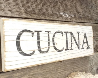 Cucina, letrero de Cucina, letrero de cocina Cucina, decoración de cocina, letreros de cocina, decoración de pared de cocina, arte de pared italiano, decoración de granja, decoración del hogar