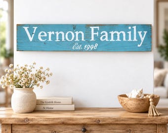 Personalized Family Name Wood Sign, Custom Family Name Sign, Rustic Home Decor, Housewarming, Wedding Gift