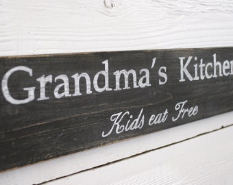 Letrero de madera "La cocina de la abuela", decoración para restaurante, charcutería, cafetería, estilo rústico, decoración para el hogar estilo granja, regalo de inauguración de casa