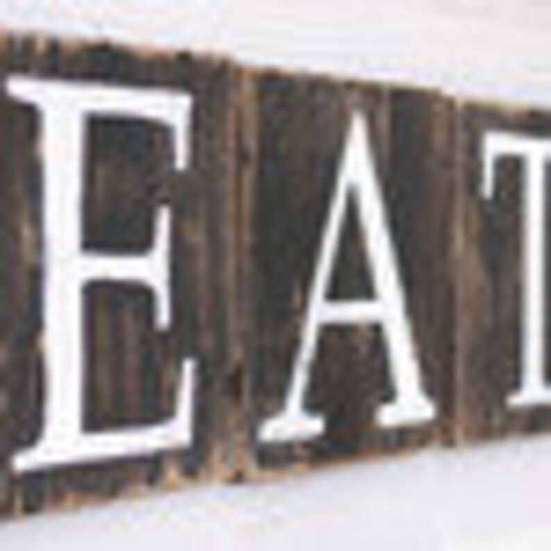 EAT Sign Blocks Country Kitchen Home Decor Farmhouse Pantry Restaurant Coffee Shop Dining Rustic Reclaimed Wood Gift For Her Free Shipping image 3