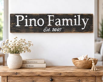 Personalized Family Name Wood Sign, Custom Name Sign, Rustic Farmhouse Home Decor, Housewarming Gift
