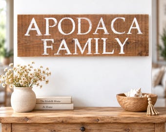 Personalized Family Name Wood Sign, Wedding, Anniversary, Housewarming Gift, Rustic, Farmhouse, Home Decor,