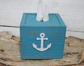 Tissue Box Cover With Anchor Striped Tissue Box Anchor -  Israel