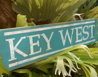 Key West, letrero de Key West, arte de Key West, Key West Florida, decoración de playa, letreros de playa, decoración costera, arte de pared costero, letrero de vacaciones, hogar