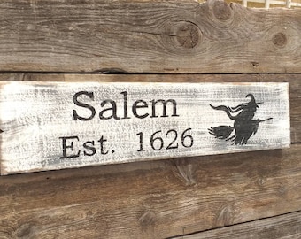 Signo de Bruja de Salem, Salem Massachusetts, Juicios de Brujas de Salem, Signos, Signo de Salem, Signo de Bruja de Halloween, Brujería, Decoración de Brujas