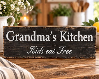 Grandma's Kitchen Wood Sign, Restaurant, Deli, Cafe, Coffee Shop Decor, Rustic, Farmhouse Home Decor, Housewarming, Gift