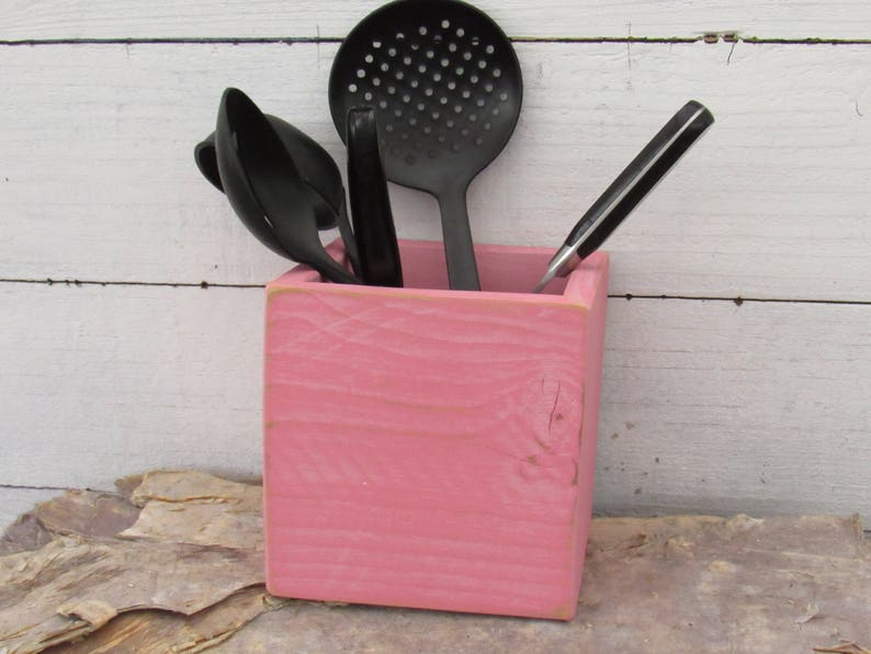 Kitchen Utensils Utensil Holder Caddy Crock Farmhouse Decor Home