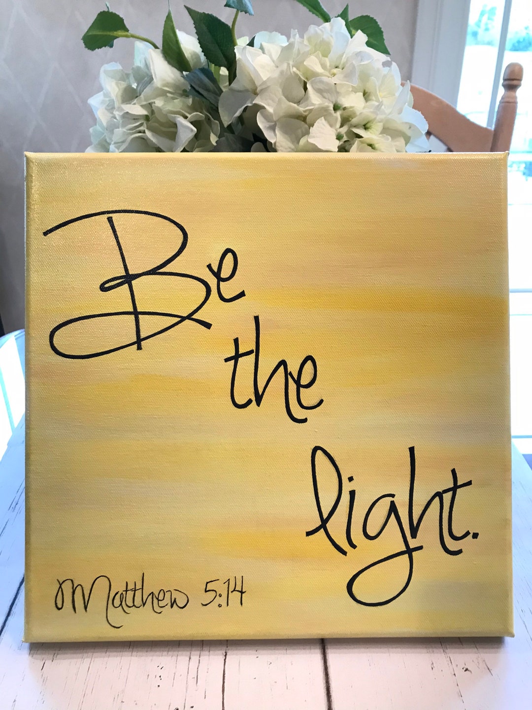 Bible Quote Art Be the Light. Matthew 514. HAND Painted Word Etsy