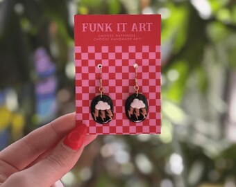 Stormy Clouds Polymer Clay Earrings – Handmade Lightning Dangle Earrings