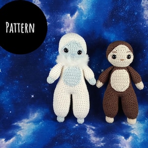 Bigfoot and Yeti crochet pattern, PATTERN ONLY, amigurumi bigfoot and yeti plushie