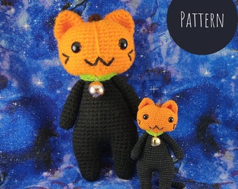 Pumpkin Cat crochet pattern,'Pumpkat', PATTERN ONLY, halloween plushie