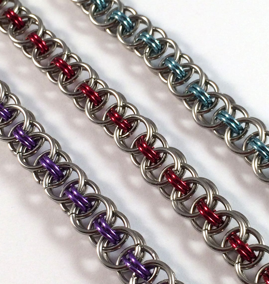 Chainmaille Bracelet Thin Chainmail Bracelet Coloured - Etsy
