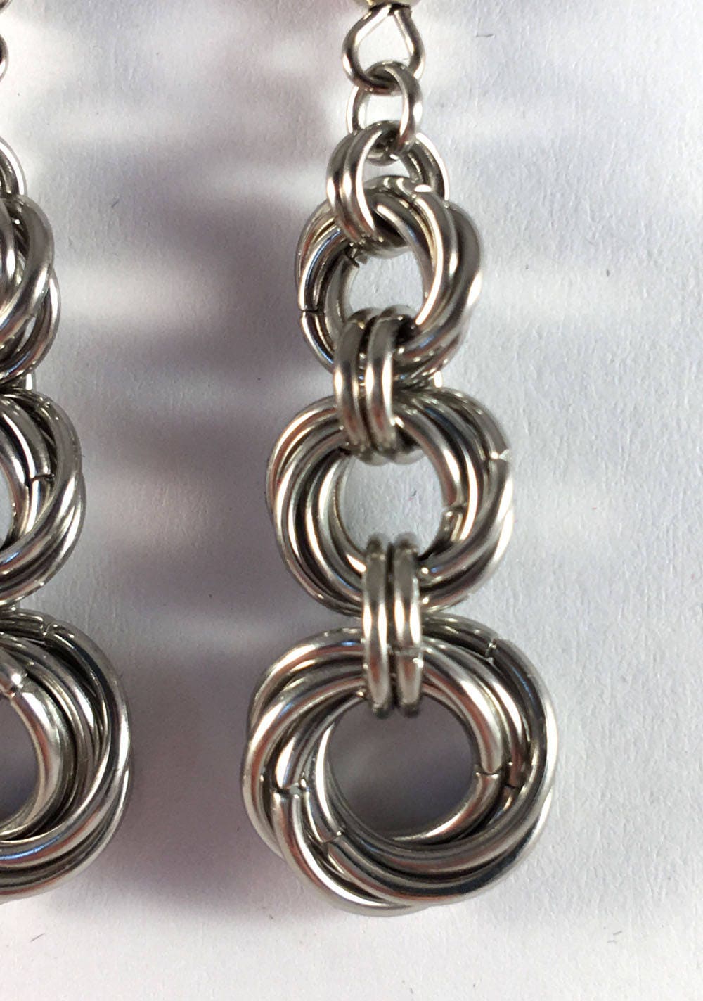 Mobius ring earrings unusual chainmaille earrings | Etsy