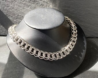 Half Persian Chunky Chainmaille Necklace, Hypoallergenic Chainmail Jewellery, 11th Anniversary Gift for Men, Everyday Necklace