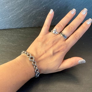 Mobius infinity unusual chainmaille bracelet, everyday hypoallergenic stainless steel bracelet, 11th anniversary gift for wife or girlfriend