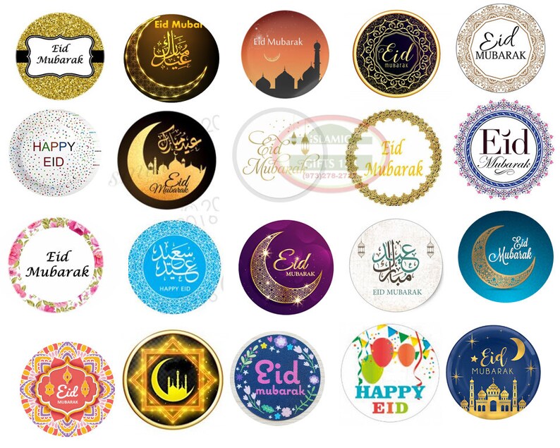 Eid Gifts Eid favors Eid decoration Eid pencils Eid Balloons Customized Islamic Gifts Muslim Gift Ramadan decoration Islamic Wall decoration 100Eid Stickers 1.5"