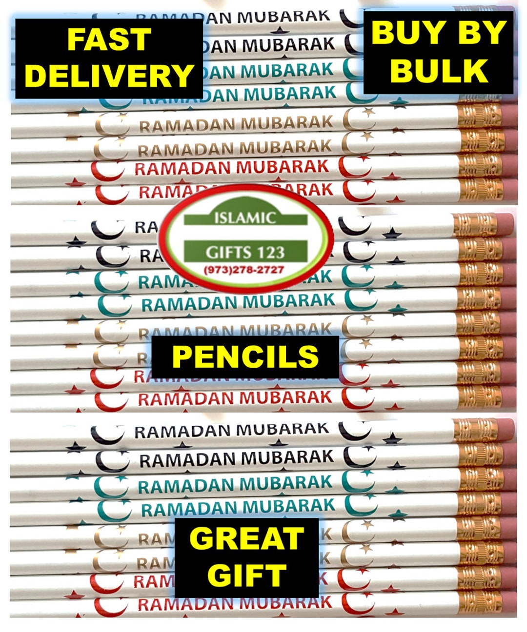 thumbnail image 2 of Ramadan Mubarak Pencils Ramadan Favors BULK - Islamic Gift 123 2 of 11