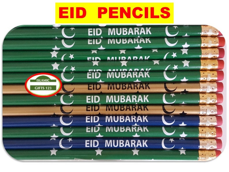 Eid Gifts Eid favors Eid decoration Eid pencils Eid Balloons Customized Islamic Gifts Muslim Gift Ramadan decoration Islamic Wall decoration 24 Pencils