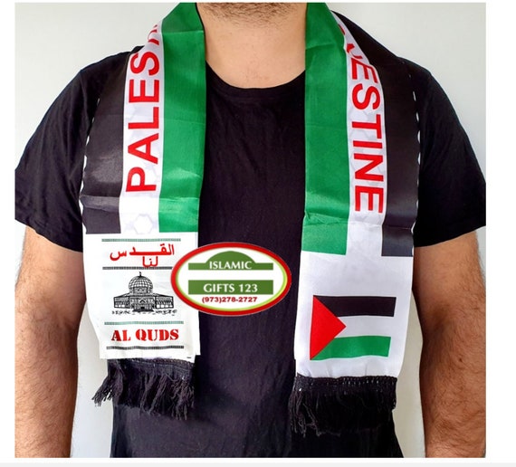 / Authentic Shemagh Kuffiyeh New Palestine Flag Neck Scarf Qadimoon - Alquds 