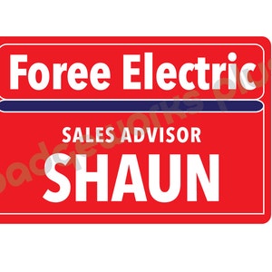 2 x 3 Plastic SHAUN Name Tag Badge Shaun of the Dead Foree Electric Halloween Prop image 2