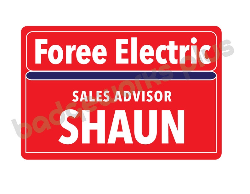 2 x 3 Plastic SHAUN Name Tag Badge Shaun of the Dead Foree Electric Halloween Prop image 2