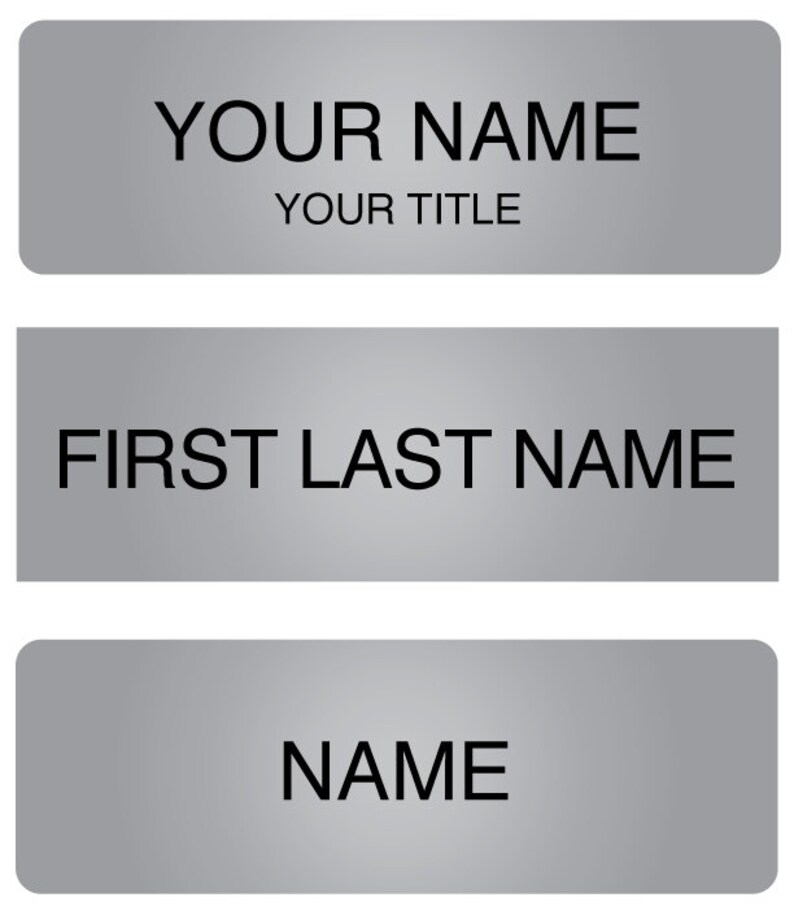 Custom Engraved Silver 1 X 3 Name Badge Tag With Etsy